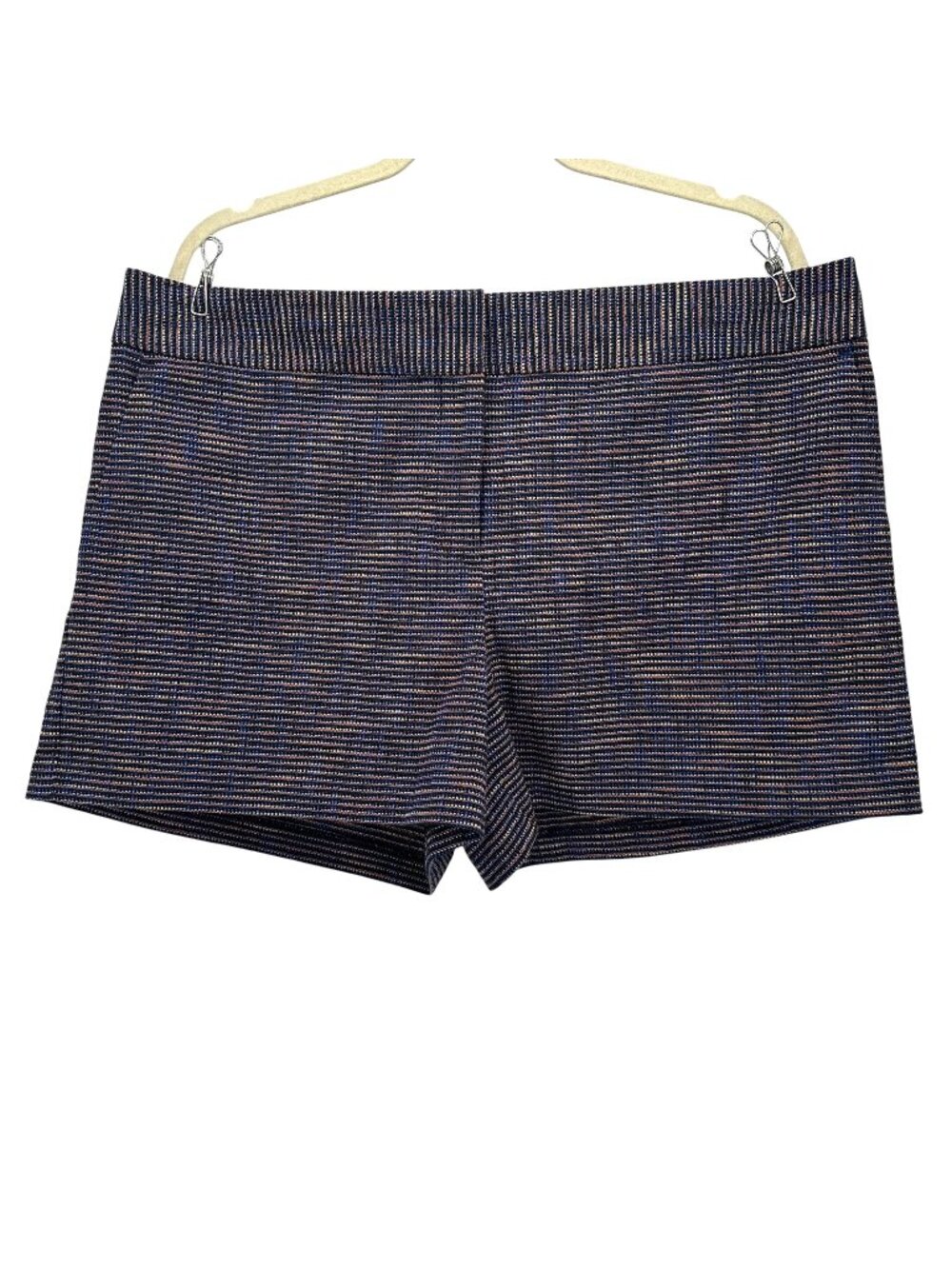 LOFT Navy and White Striped High Waist Women's Shorts